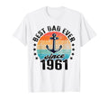 Best Dad World No Joke Dad Since 1961 T-Shirt - Minimalist Print Men Women - T-Shirt, Sweatshirt, Hoodie