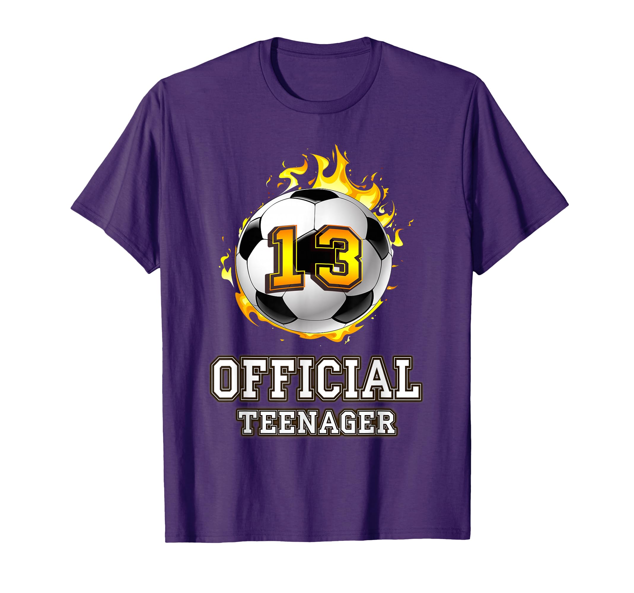 Teenager Soccer 13Th Birthday Football T-Shirt - Custom Art Print Unisex - T-Shirt, Sweatshirt, Hoodie