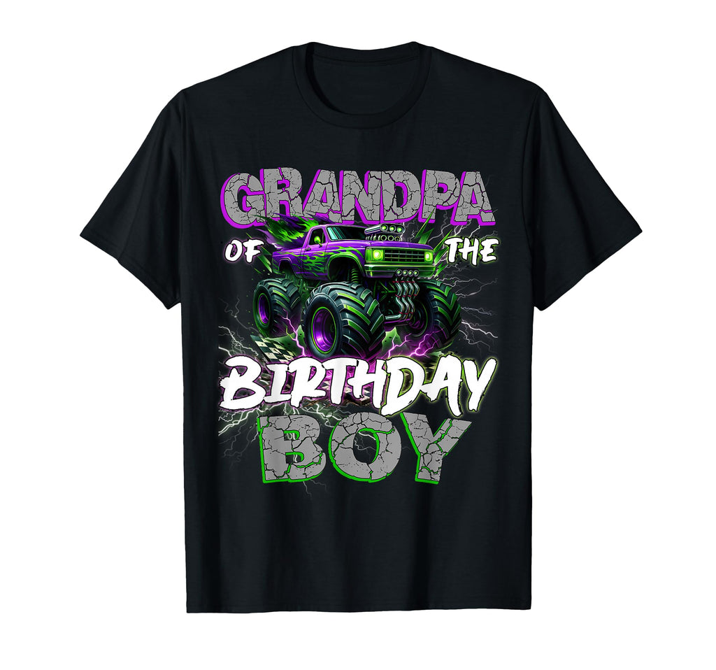 Grandpa Birthday Monster Truck T-Shirt - Casual Everyday Wear for Adults - T-Shirt, Sweatshirt, Hoodie