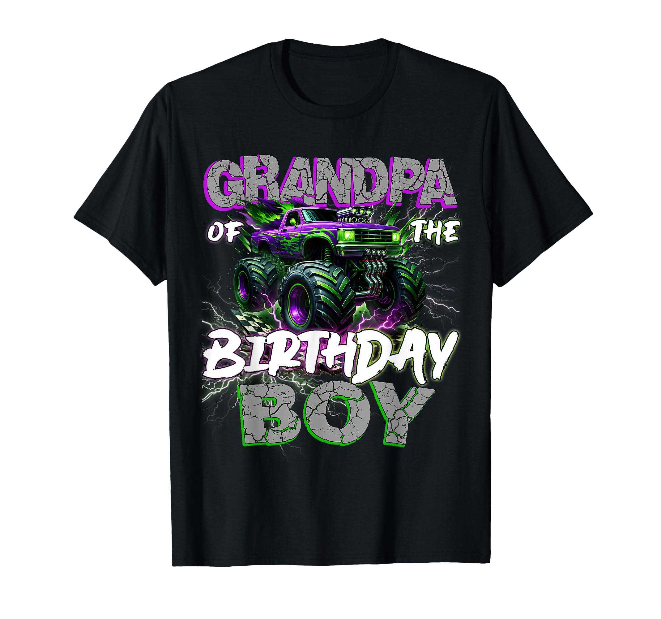 Grandpa Birthday Monster Truck T-Shirt - Casual Everyday Wear for Adults - T-Shirt, Sweatshirt, Hoodie
