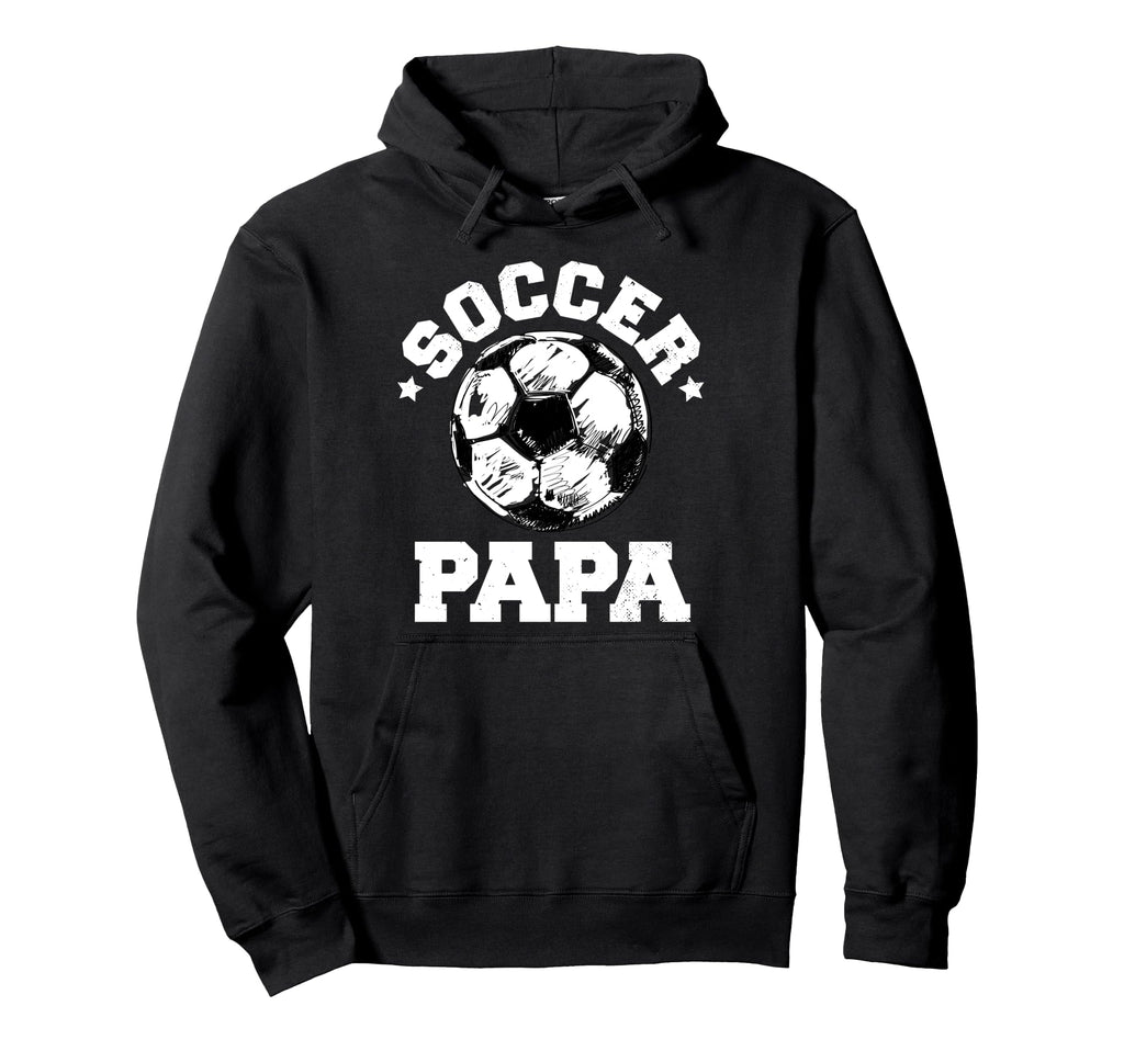 Soccer Papa Soccer Ball Distressed Funny Hoodie - Trendy Graphic Men Women - T-Shirt, Sweatshirt, Hoodie