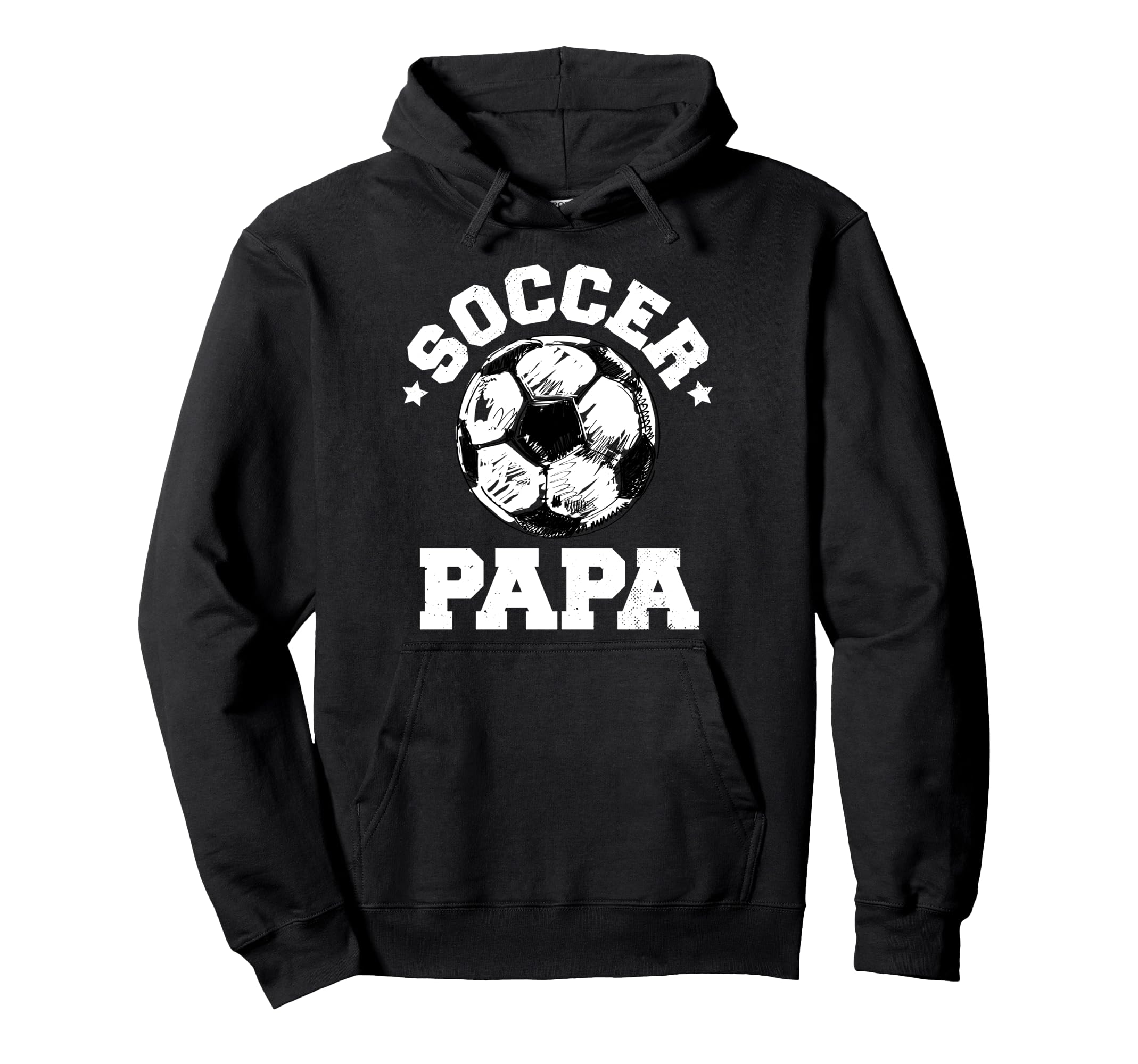 Soccer Papa Soccer Ball Distressed Funny Hoodie - Trendy Graphic Men Women - T-Shirt, Sweatshirt, Hoodie