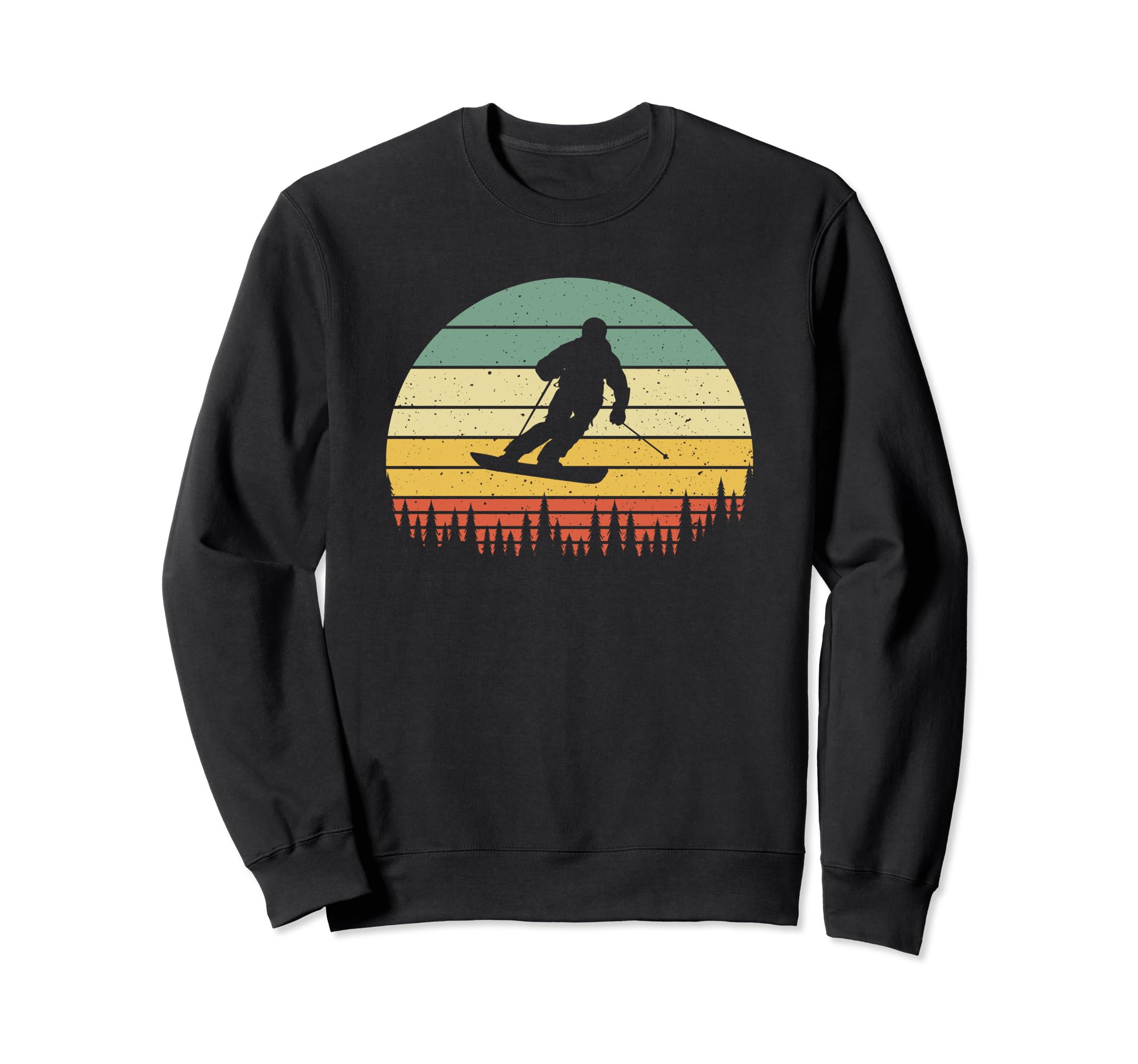 Ski Sunset Skier Skiing Dad Ski Sweatshirt - Fun Novelty Design for Adults - T-Shirt, Sweatshirt, Hoodie