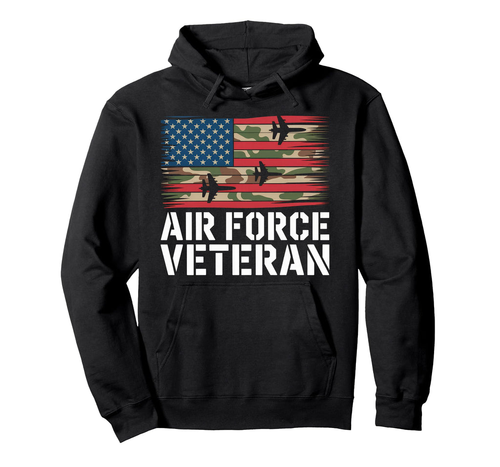 Air Force Veteran Us American Flag Dad Hoodie - Streetwear Style Men Women - T-Shirt, Sweatshirt, Hoodie