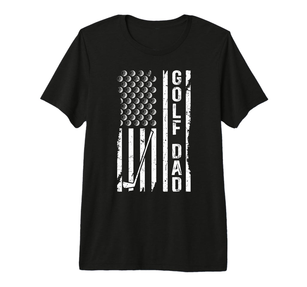 Mens Golf Dad Us Flag Golfer Dad Golf T-Shirt - Minimalist Print Unisex - T-Shirt, Sweatshirt, Hoodie