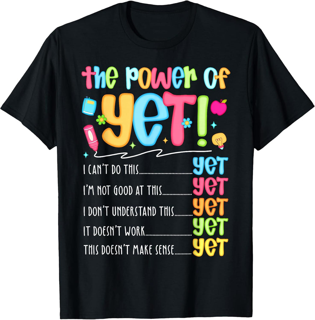 Growth Mindset Teacher Kindness Power of Yet - Adult & Kids T-Shirts, Sweatshirts & Hoodies apparel design preview 1