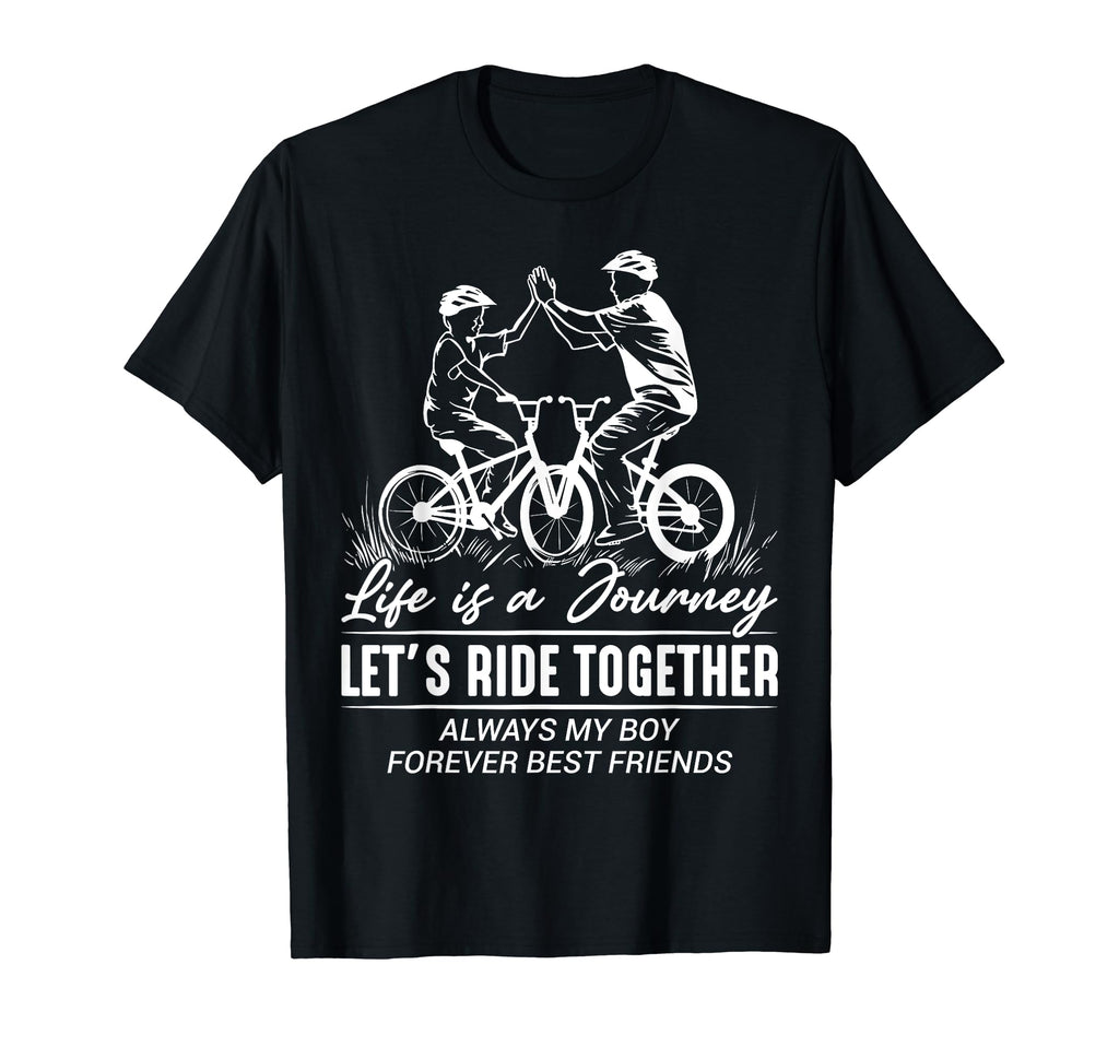 Cycling Dad And Son Bicycle Riding T-Shirt - Minimalist Print Unisex - T-Shirt, Sweatshirt, Hoodie