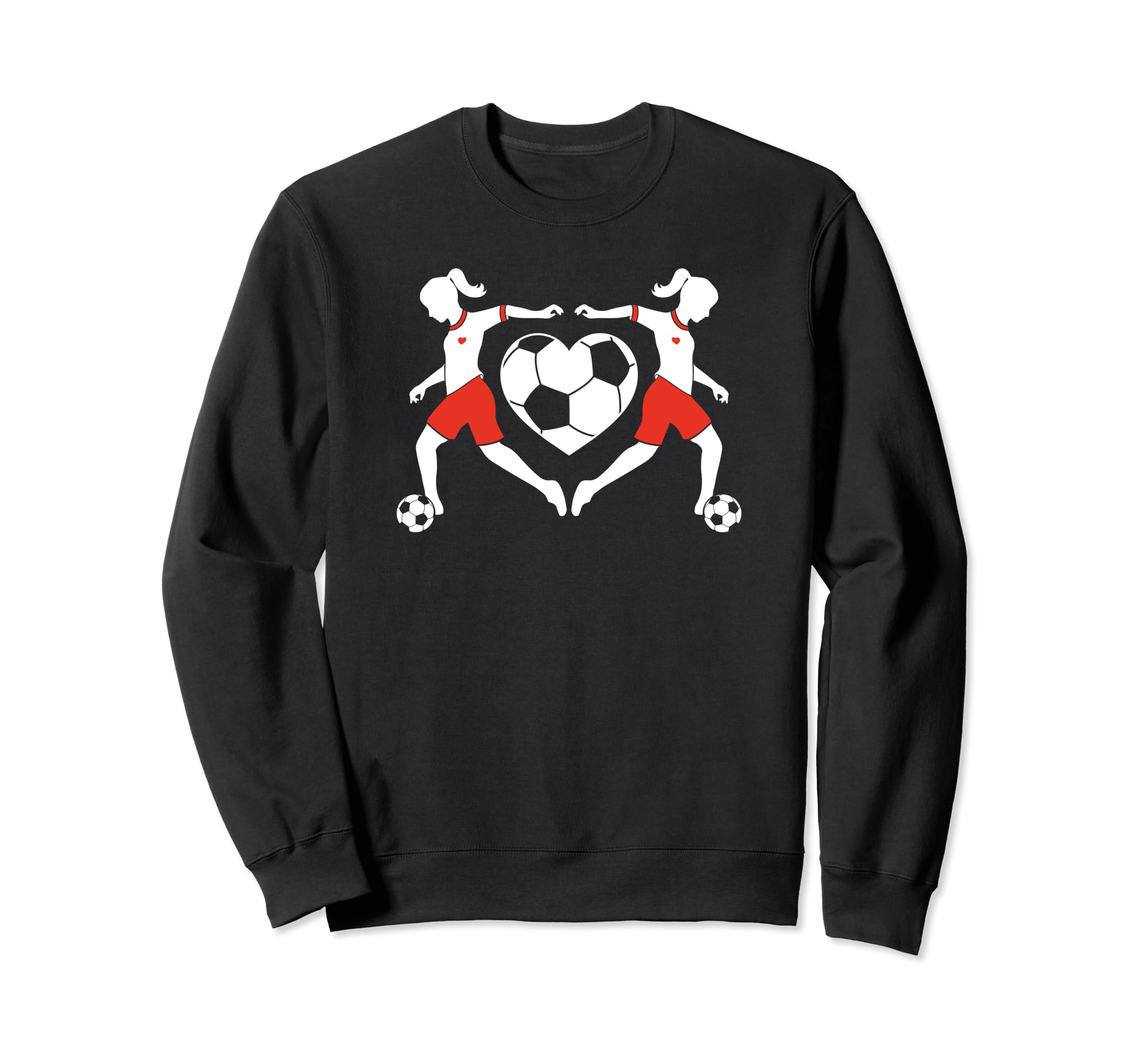 Soccer Players Soccer Ball Heart Sweatshirt - Aesthetic Graphic Men Women - T-Shirt, Sweatshirt, Hoodie