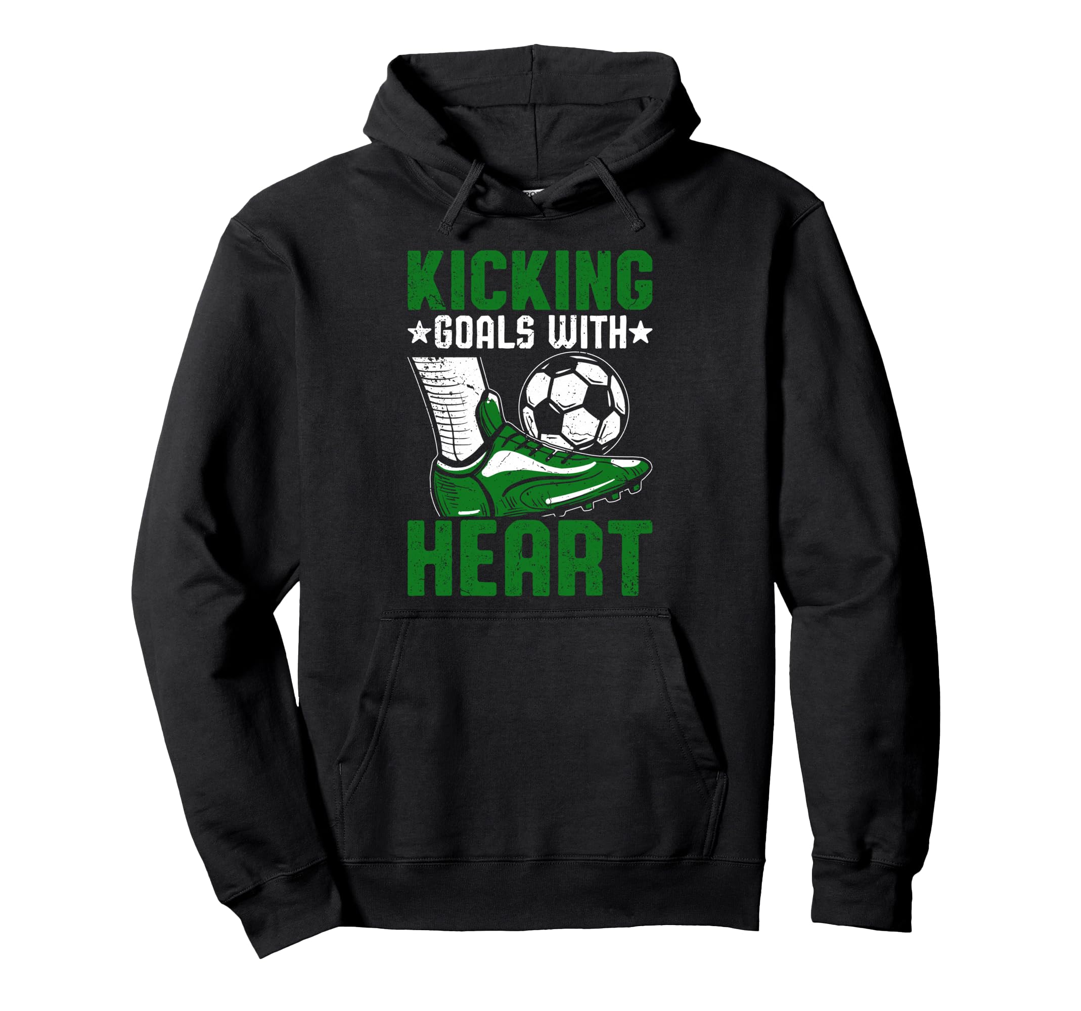 Soccer Kicking Goals Heart Player Hoodie - Aesthetic Graphic for Adults - T-Shirt, Sweatshirt, Hoodie