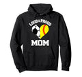 Loud Proud Mom Soccer Softball Heart Hoodie - Custom Art Print for Adults - T-Shirt, Sweatshirt, Hoodie