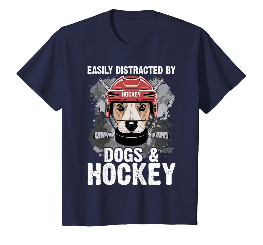 Easily Distracted Dogs And Hockey T-Shirt - Streetwear Style for Adults - T-Shirt, Sweatshirt, Hoodie