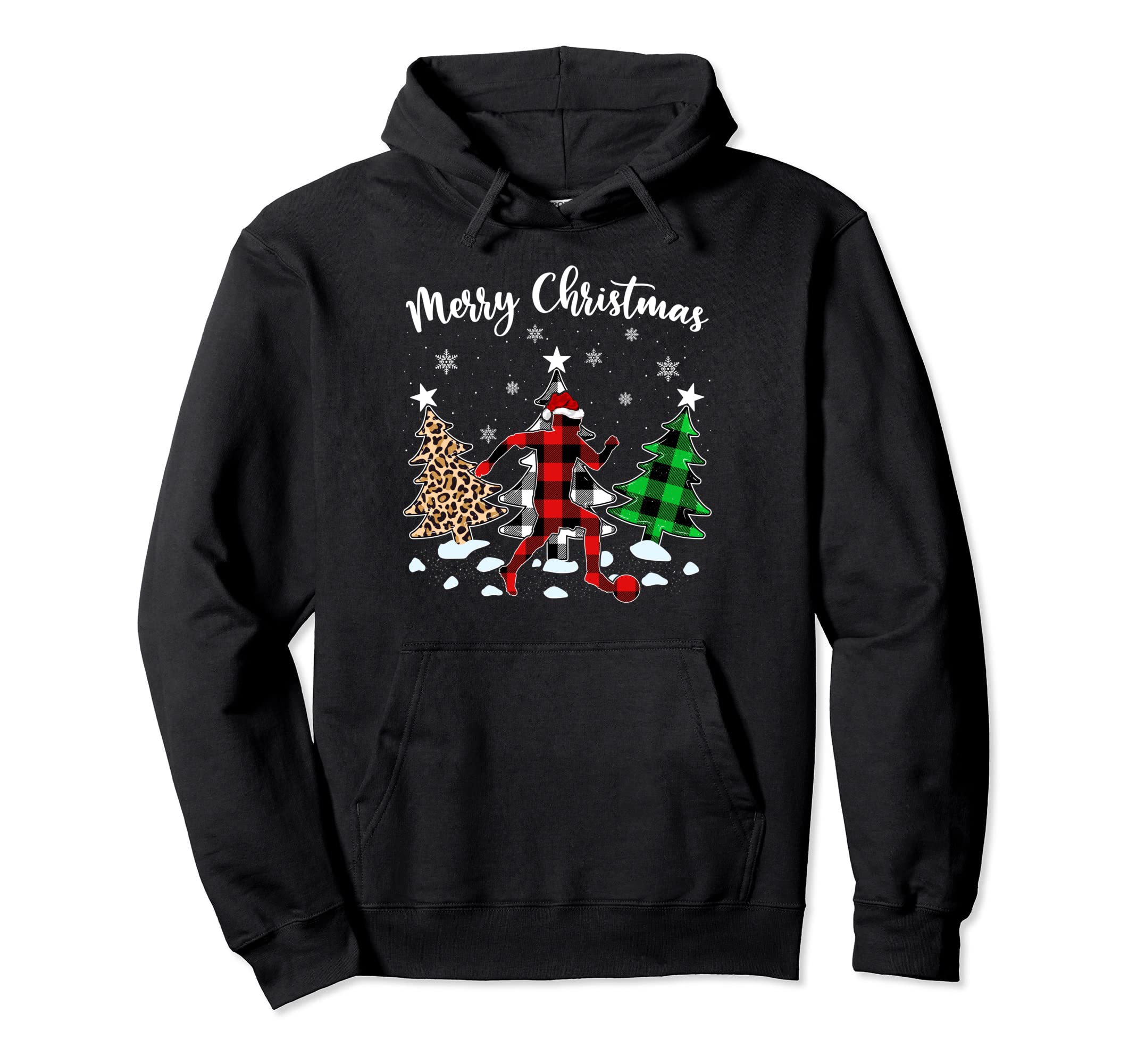 Matching Family Buffalo Plaid Soccer Player Hoodie - Unique Graphic Unisex - T-Shirt, Sweatshirt, Hoodie