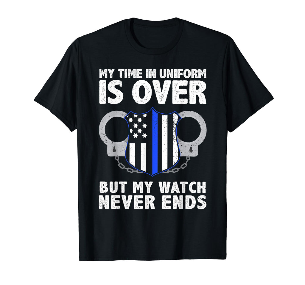 Funny Retired Police Officer Thin Blue T-Shirt - Graphic Print Men Women - T-Shirt, Sweatshirt, Hoodie
