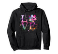 Love Dog Paw Colorful National Hoodie - Aesthetic Graphic for Adults - T-Shirt, Sweatshirt, Hoodie