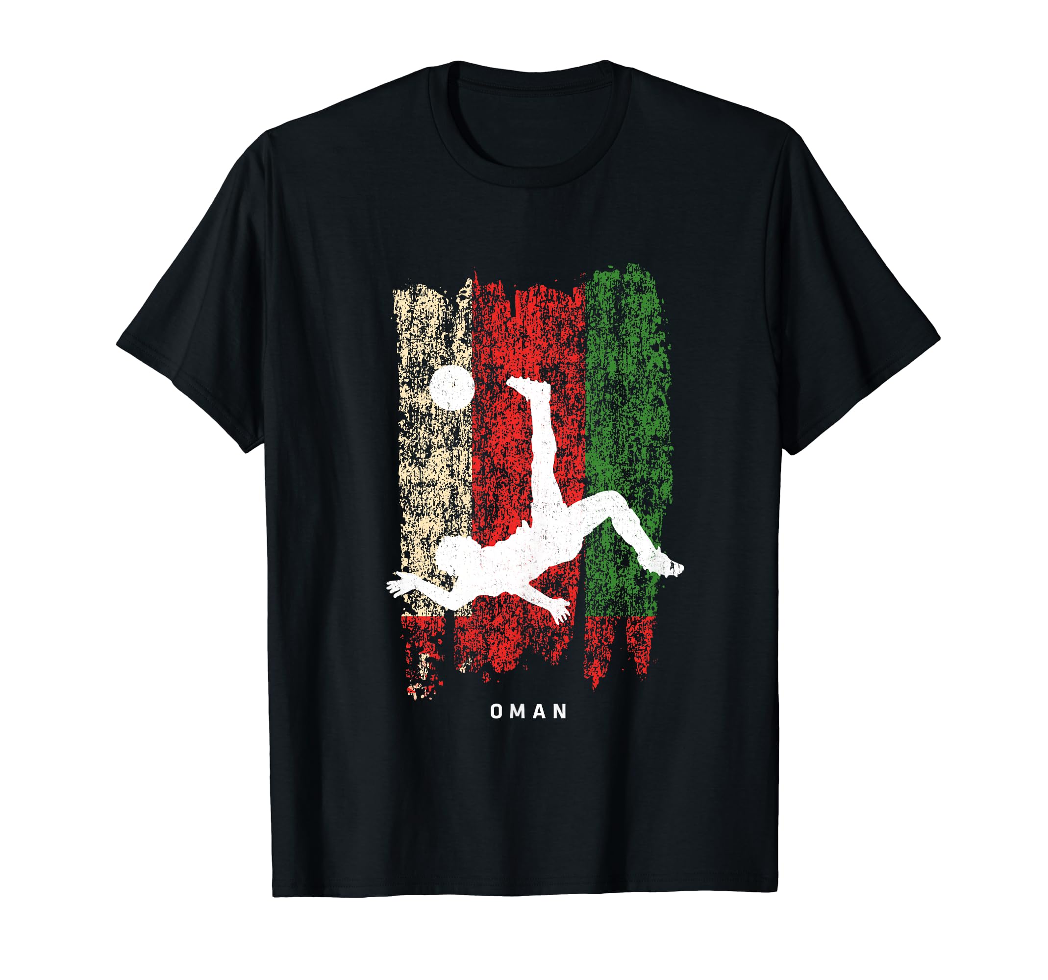 Oman Flag Soccer Player Silhouette T-Shirt - Streetwear Style Men Women - T-Shirt, Sweatshirt, Hoodie