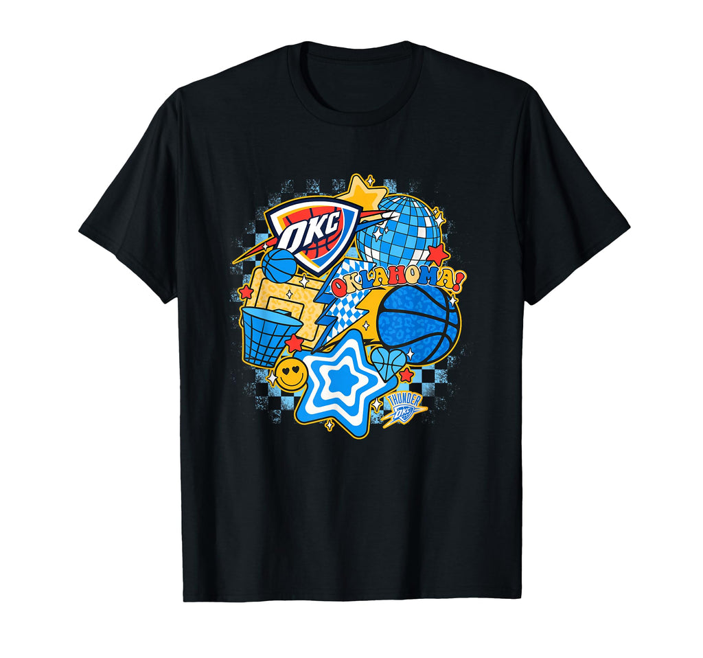 Nba Oklahoma City Thunder Psychedelic T-Shirt - Novelty Apparel for Adults - T-Shirt, Sweatshirt, Hoodie
