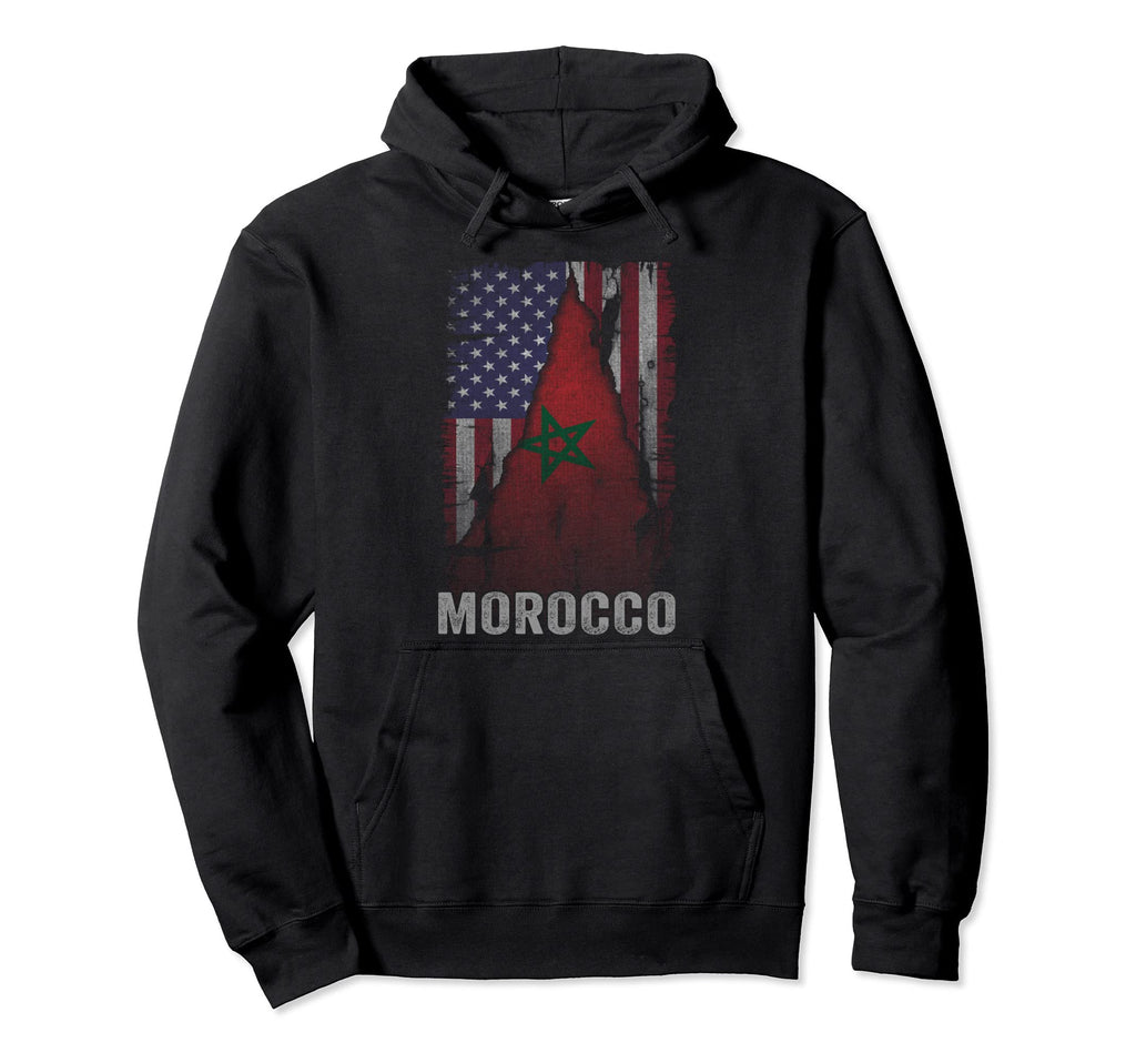 Moorish American Morocco Flag Moroccan Hoodie - Trendy Graphic for Adults - T-Shirt, Sweatshirt, Hoodie