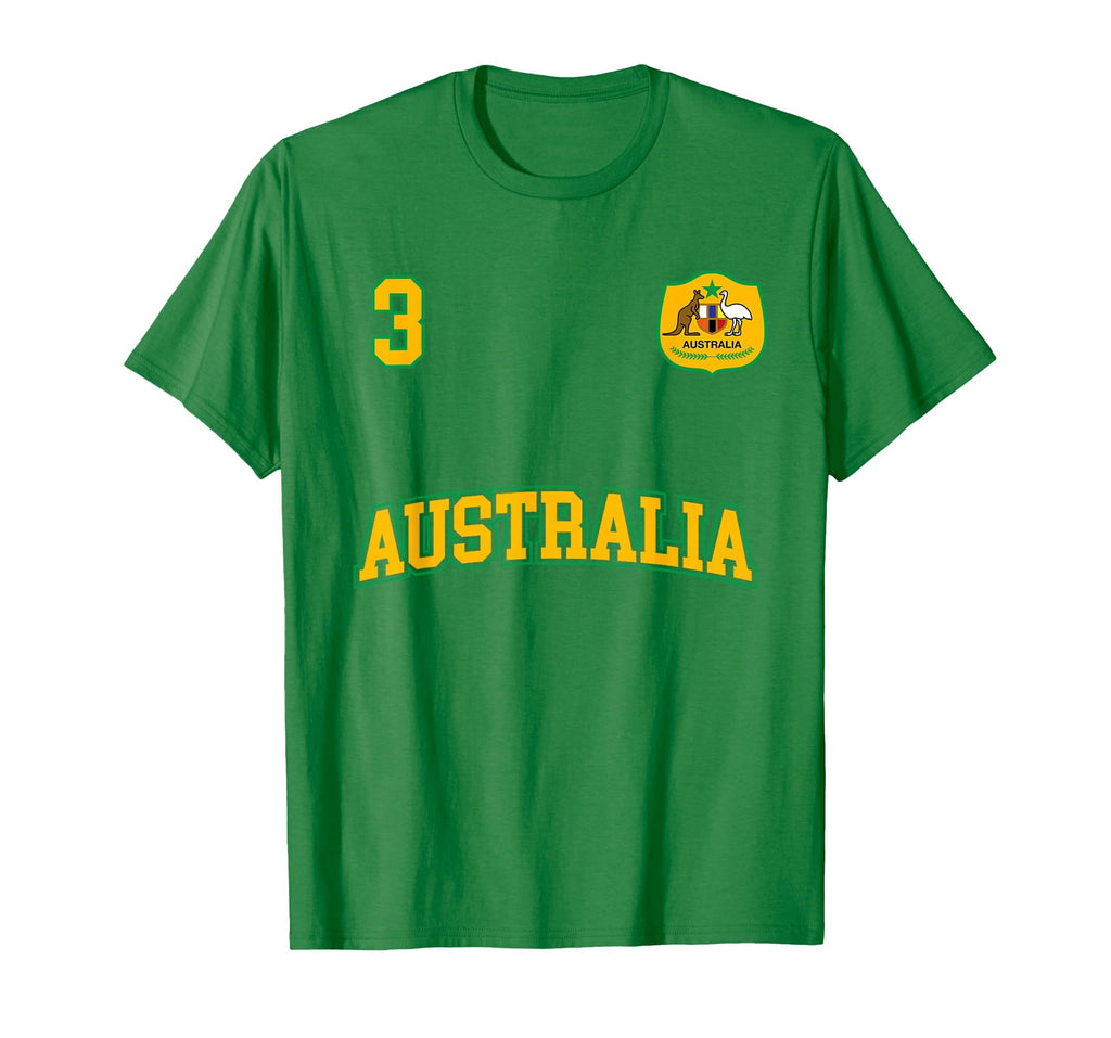 Australia Soccer No 3 Back T-Shirt - Aesthetic Graphic for Adults - T-Shirt, Sweatshirt, Hoodie