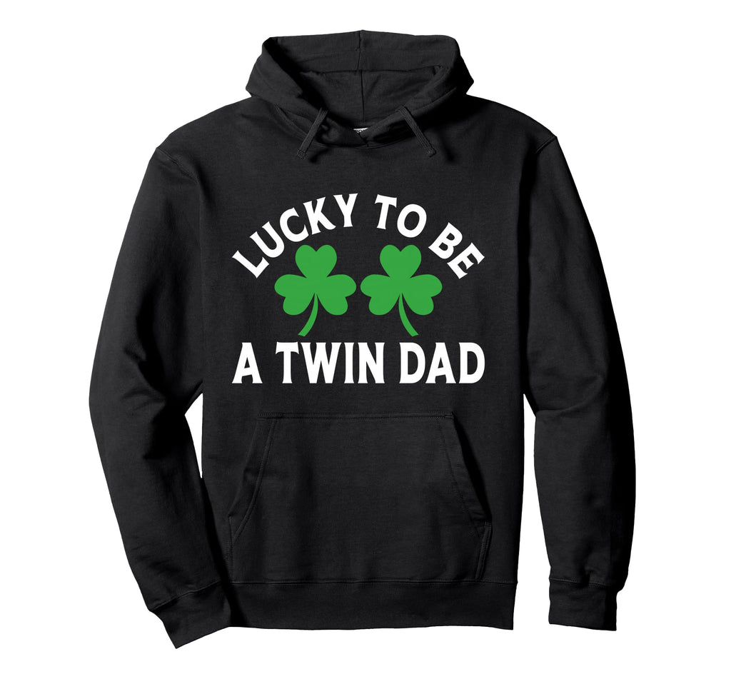 Announcement Lucky To Be Twin Dad St Hoodie - Minimalist Print for Adults - T-Shirt, Sweatshirt, Hoodie