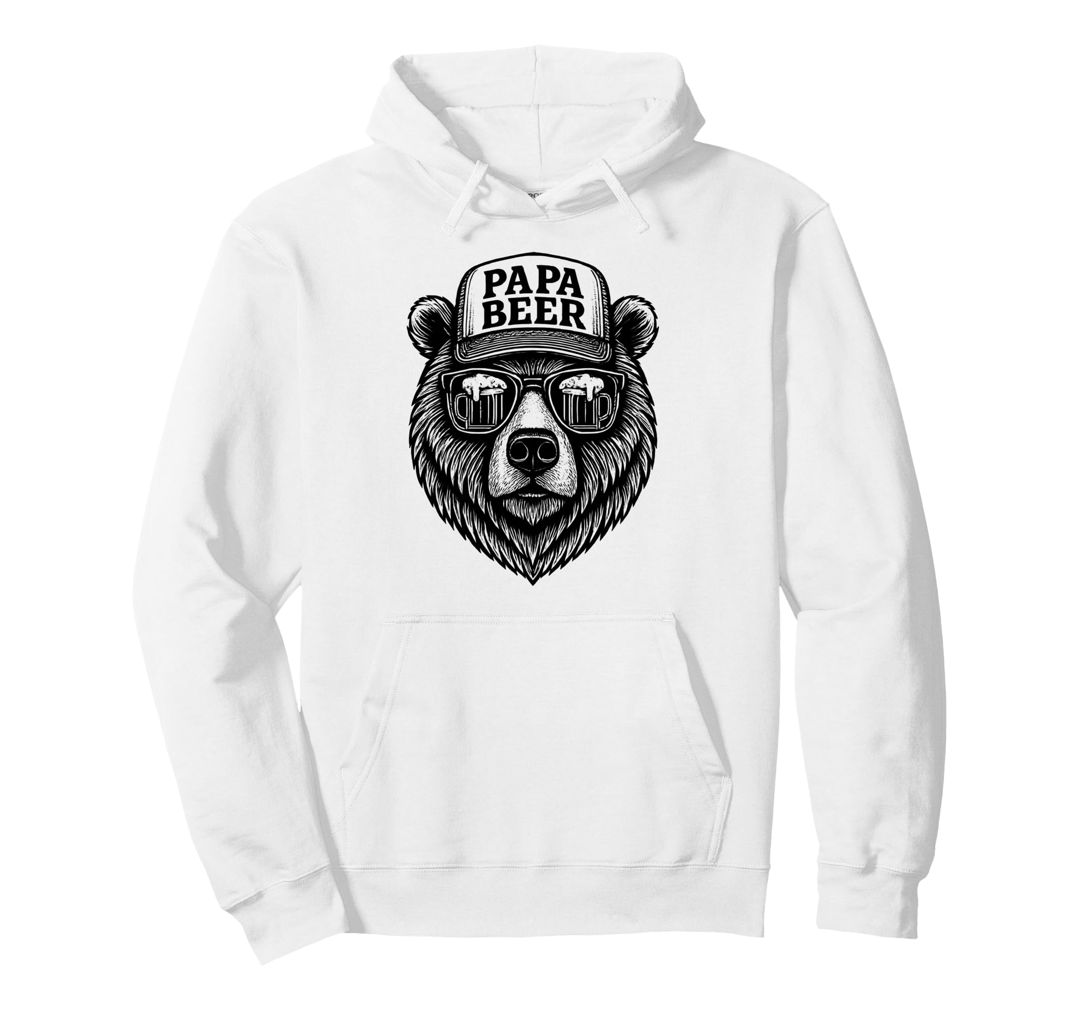 Papa Beer Funny Dad Bear Drinking Hoodie - Fun Novelty Design for Adults - T-Shirt, Sweatshirt, Hoodie