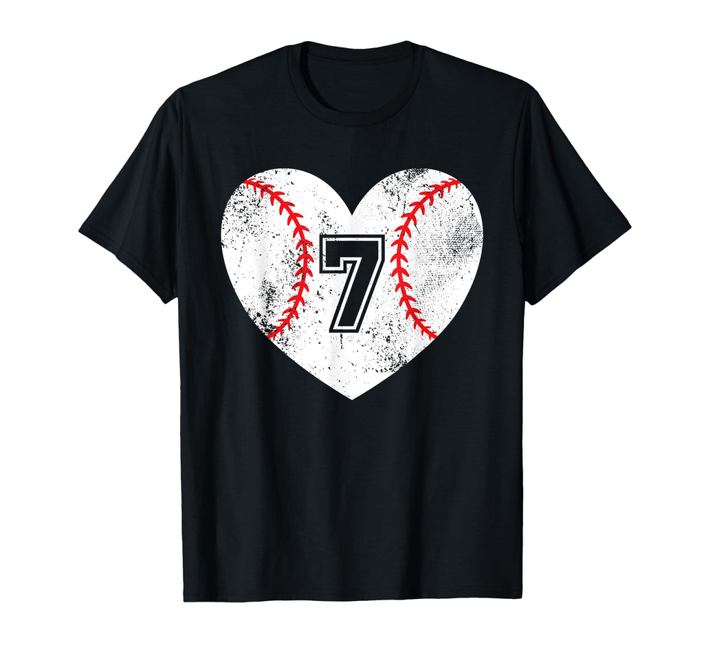 Baseball Heart Player 7 Baseball Mom T-Shirt - Unique Graphic for Adults - T-Shirt, Sweatshirt, Hoodie
