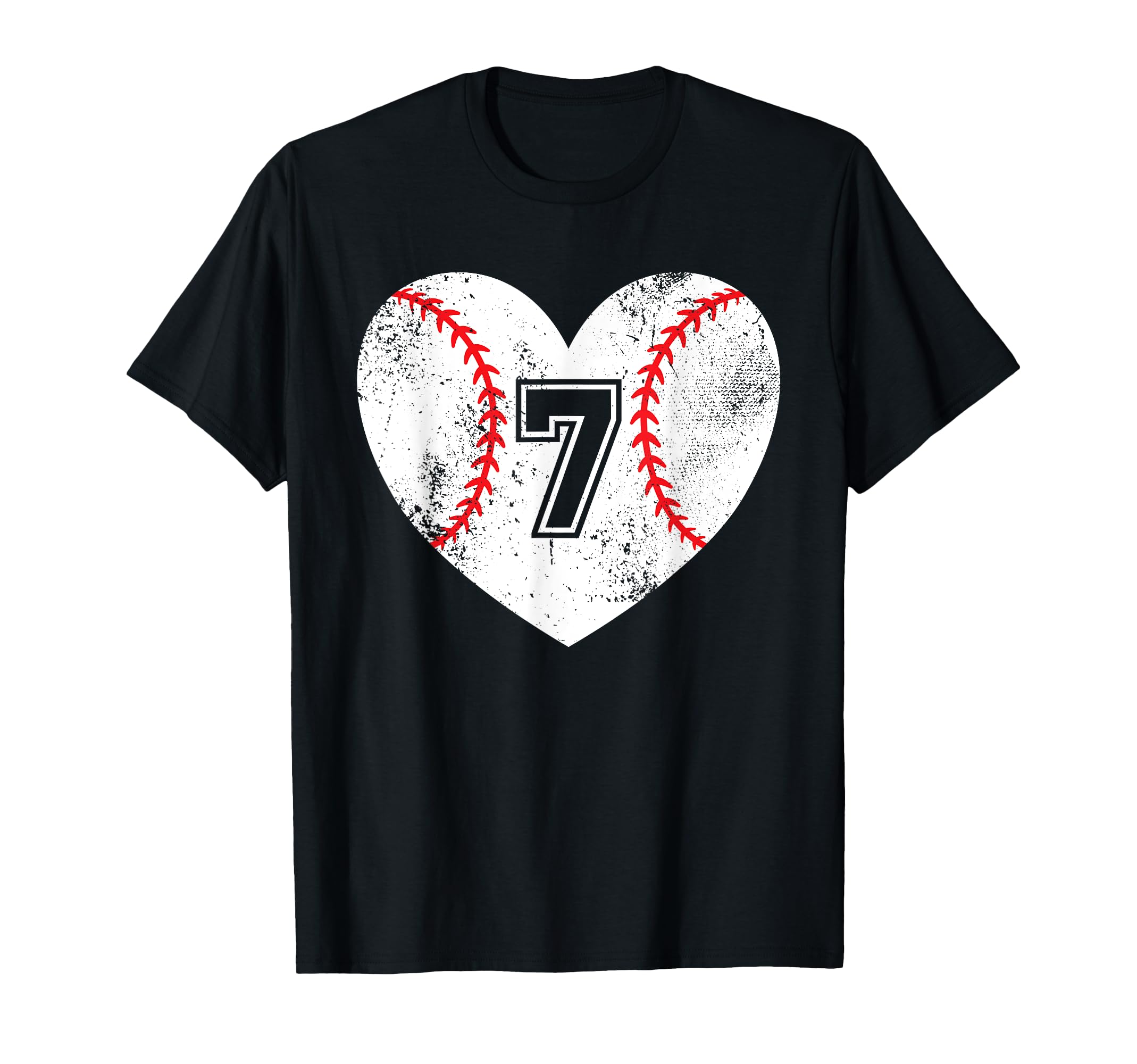 Baseball Heart Player 7 Baseball Mom T-Shirt - Unique Graphic for Adults - T-Shirt, Sweatshirt, Hoodie