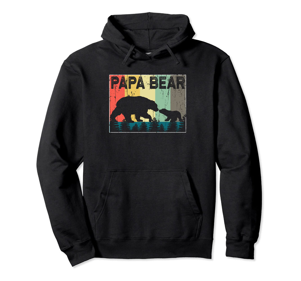 Papa Bear Sunset Forest Fathers Day Hoodie - Minimalist Print for Adults - T-Shirt, Sweatshirt, Hoodie