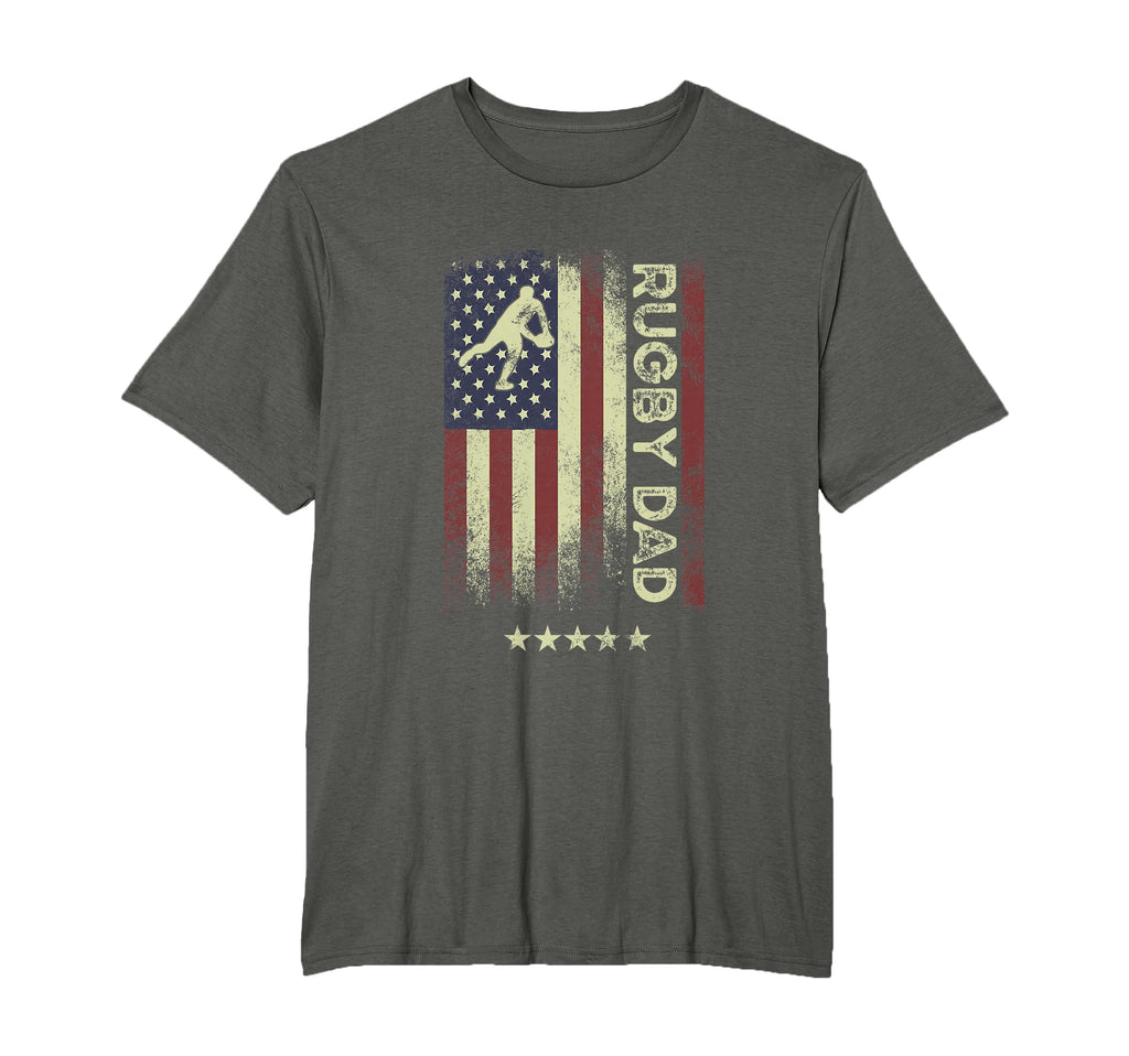 Usa American Flag Rugby Dad T-Shirt - Streetwear Style for Adults - T-Shirt, Sweatshirt, Hoodie