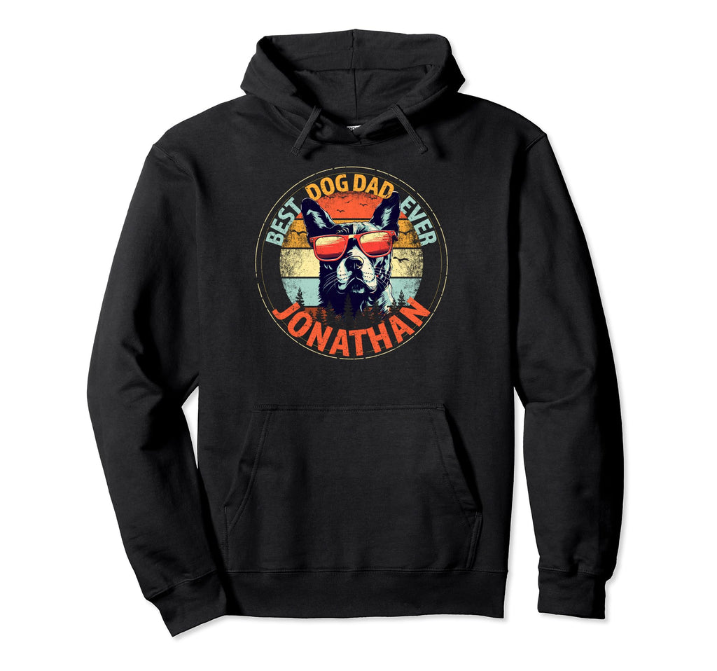 Jonathan Best Dog Dad Ever Funny Hoodie - Minimalist Print for Adults - T-Shirt, Sweatshirt, Hoodie