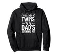 Caffeine And Twins Dads Survival Kit Twin Dad Hoodie - Graphic Print Unisex - T-Shirt, Sweatshirt, Hoodie