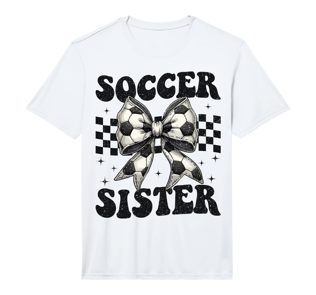 Soccer Sister Funny Coquette Bow Soccer T-Shirt - Aesthetic Graphic Unisex - T-Shirt, Sweatshirt, Hoodie