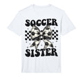Soccer Sister Funny Coquette Bow Soccer T-Shirt - Aesthetic Graphic Unisex - T-Shirt, Sweatshirt, Hoodie