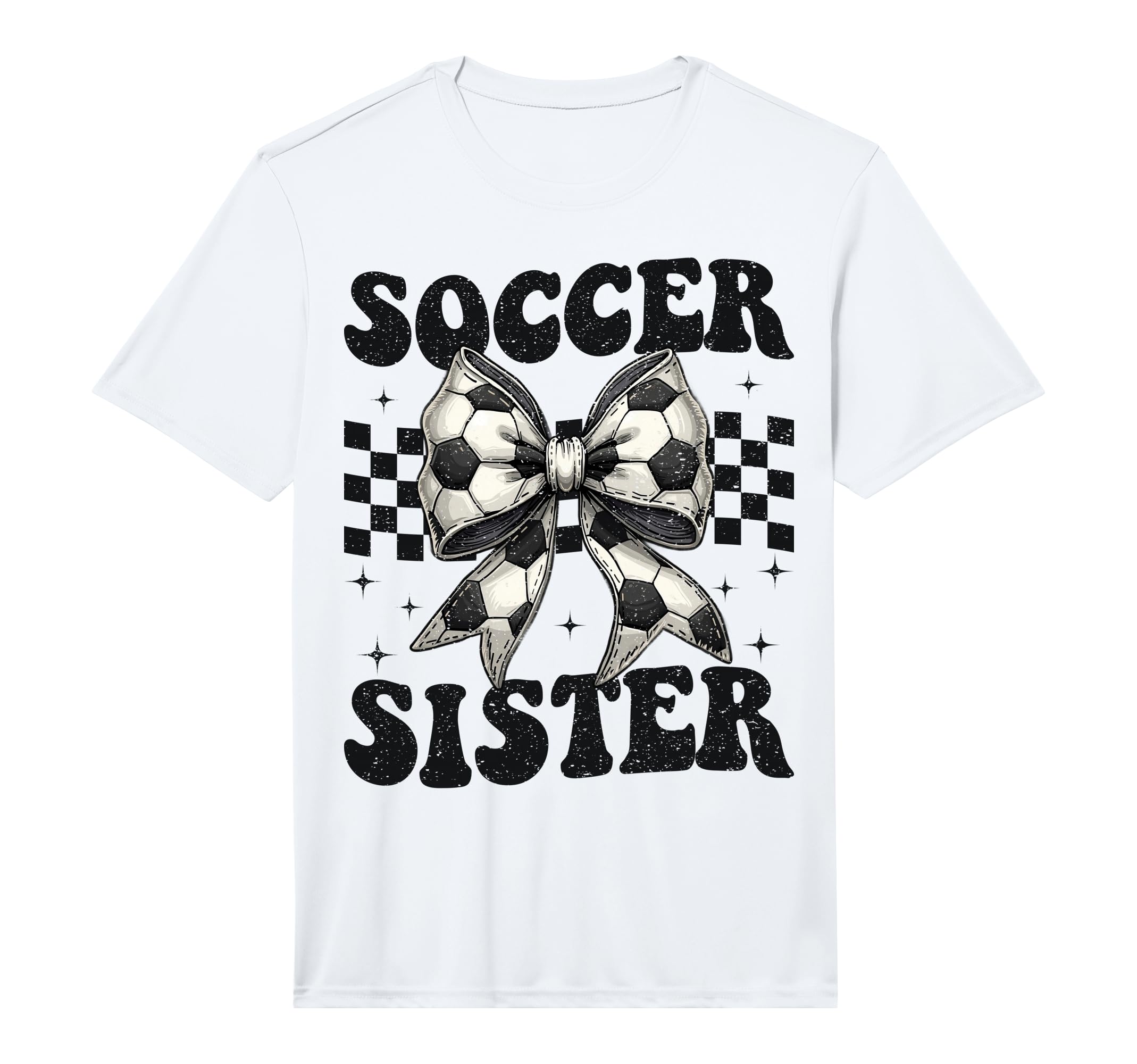 Soccer Sister Funny Coquette Bow Soccer T-Shirt - Aesthetic Graphic Unisex - T-Shirt, Sweatshirt, Hoodie