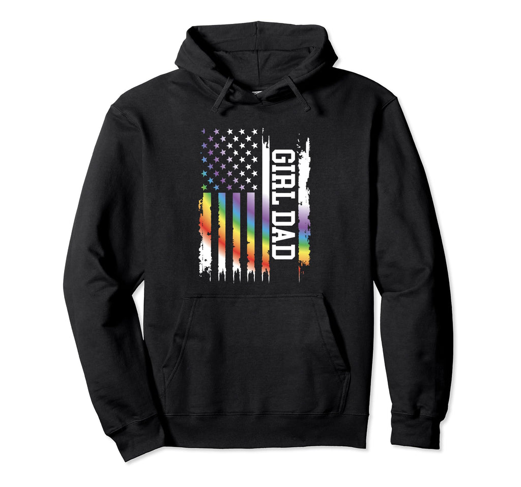 Dad United States Distressed Rainbow W Us Hoodie - Graphic Print Men Women - T-Shirt, Sweatshirt, Hoodie