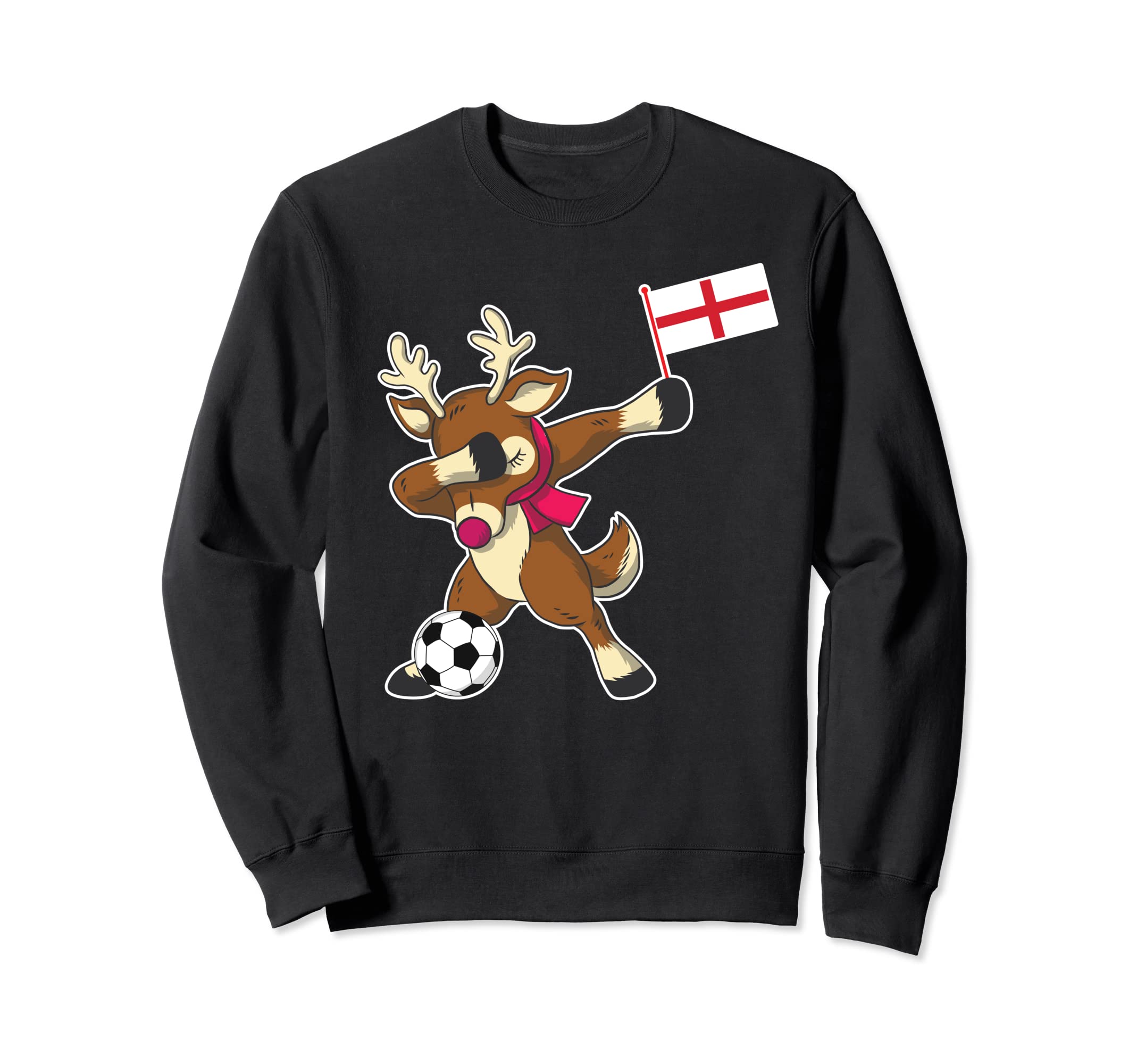 Soccer English Flag Reindeer Sweatshirt - Minimalist Print for Adults - T-Shirt, Sweatshirt, Hoodie