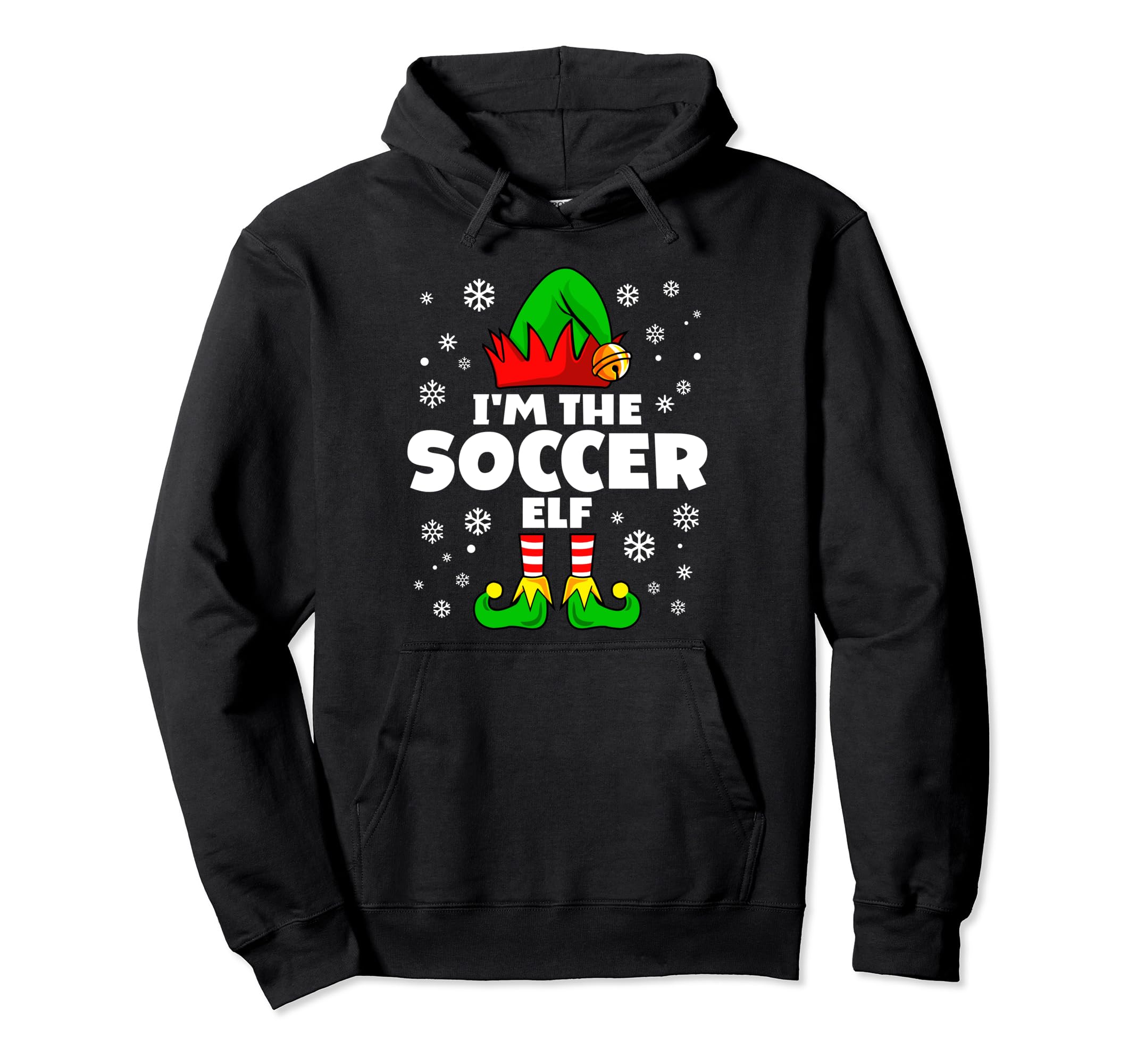Funny Soccer Elf Family Matching Hoodie - Custom Art Print for Adults - T-Shirt, Sweatshirt, Hoodie