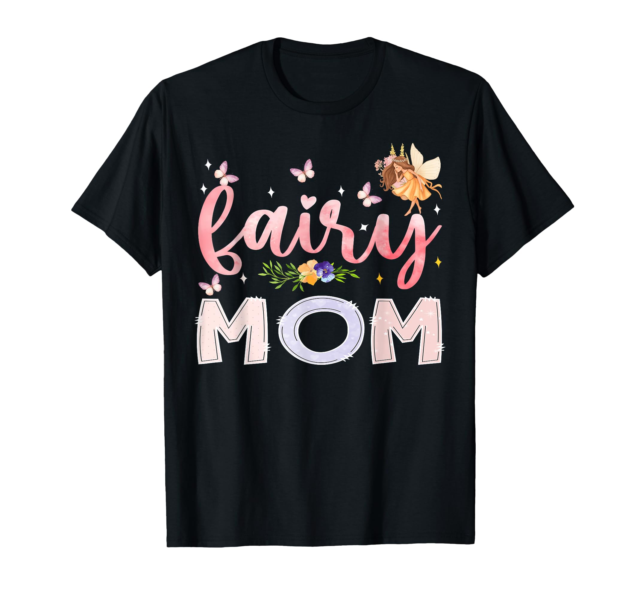 Fairy Mom Magical Floral Birthday T-Shirt - Custom Art Print Unisex - T-Shirt, Sweatshirt, Hoodie