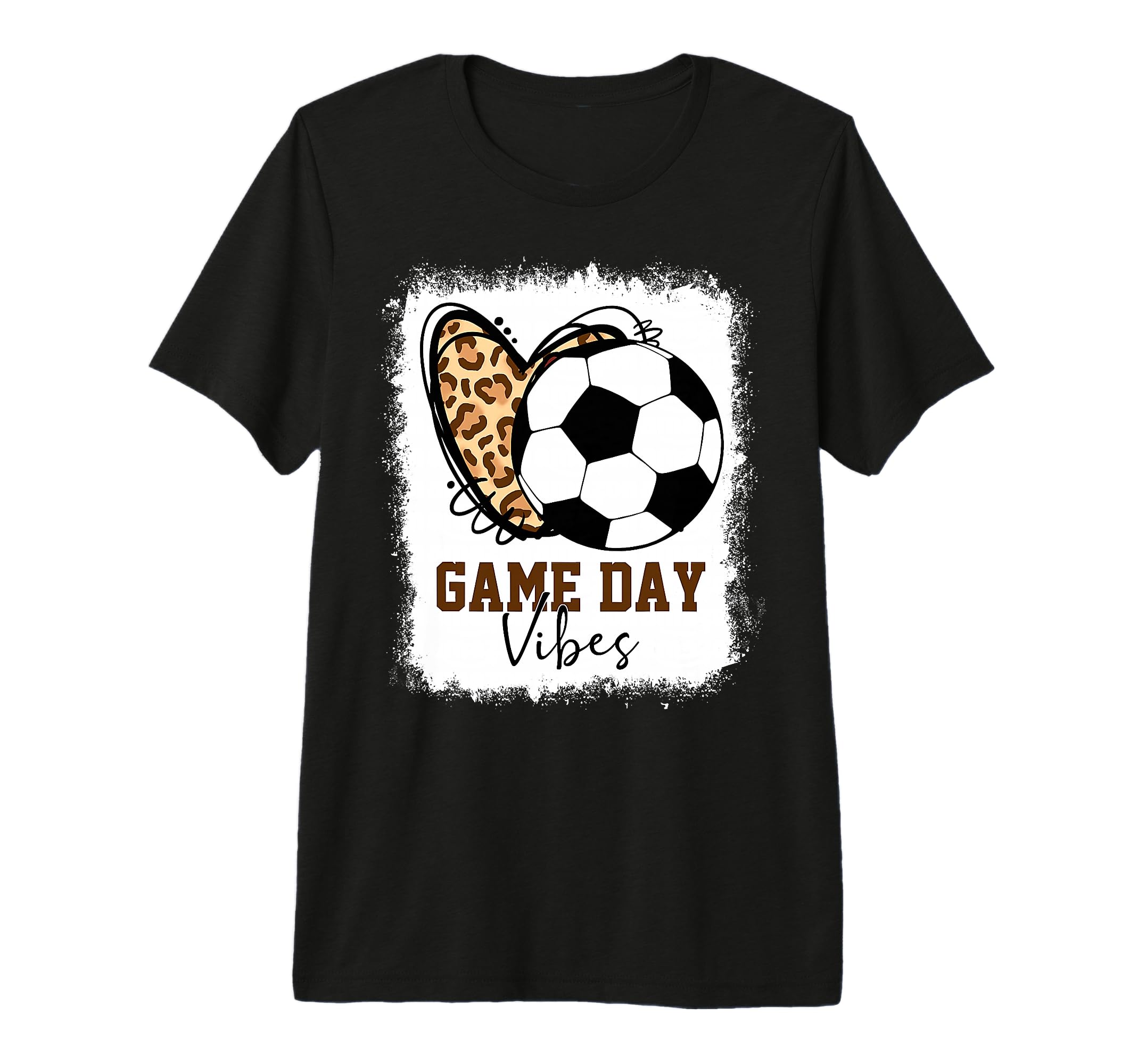 Bleached Soccer Game Day Vibes Soccer Mom T-Shirt - Graphic Print Unisex - T-Shirt, Sweatshirt, Hoodie