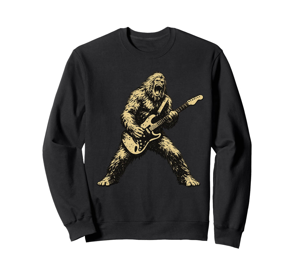 Bigfoot Dad Playing Guitar Funny Sweatshirt - Aesthetic Graphic Men Women - T-Shirt, Sweatshirt, Hoodie