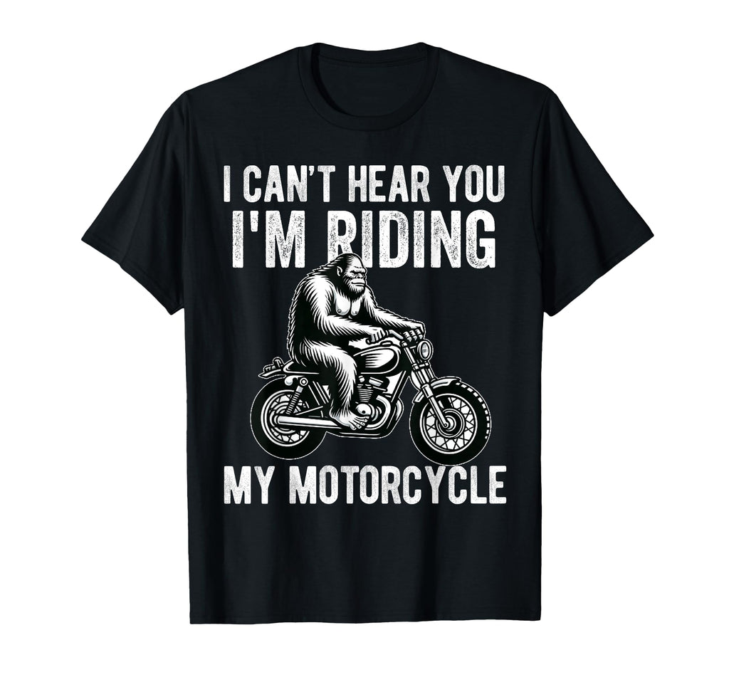 Bigfoot Motorcycle Sasquatch Dad Biker T-Shirt - Unique Graphic Men Women - T-Shirt, Sweatshirt, Hoodie