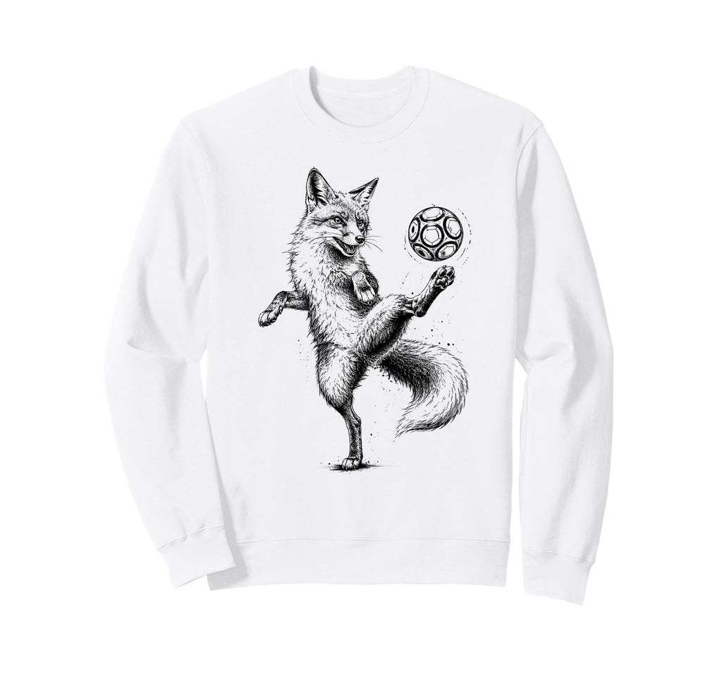 Funny Fox Freestyling Soccer Ball Sweatshirt - Graphic Print Unisex - T-Shirt, Sweatshirt, Hoodie