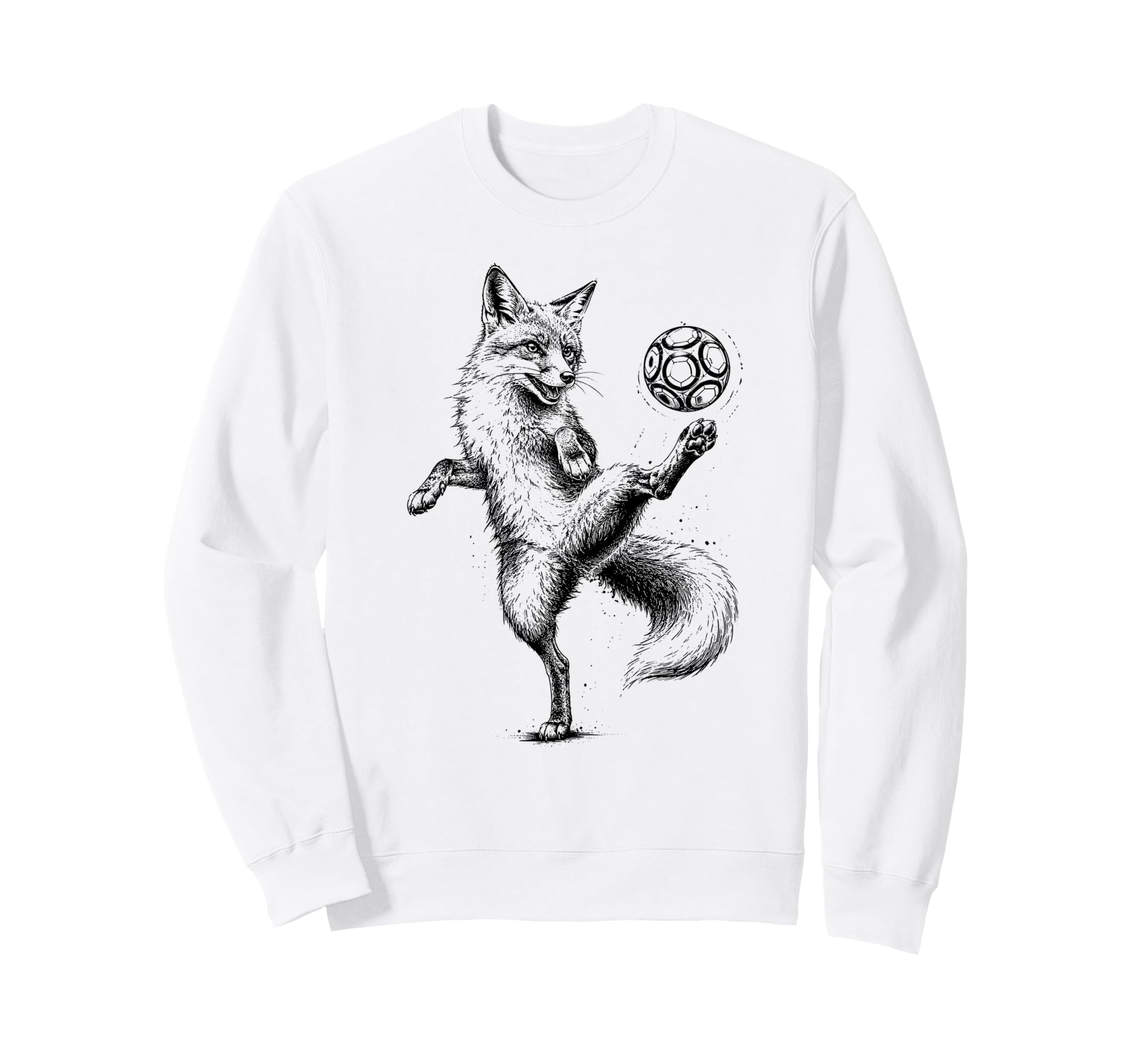 Funny Fox Freestyling Soccer Ball Sweatshirt - Graphic Print Unisex - T-Shirt, Sweatshirt, Hoodie