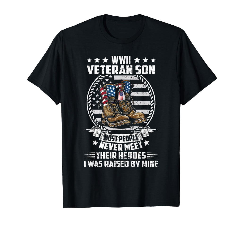 Proud Son Wwii Veteran World War 2 T-Shirt - Casual Everyday Wear Unisex - T-Shirt, Sweatshirt, Hoodie