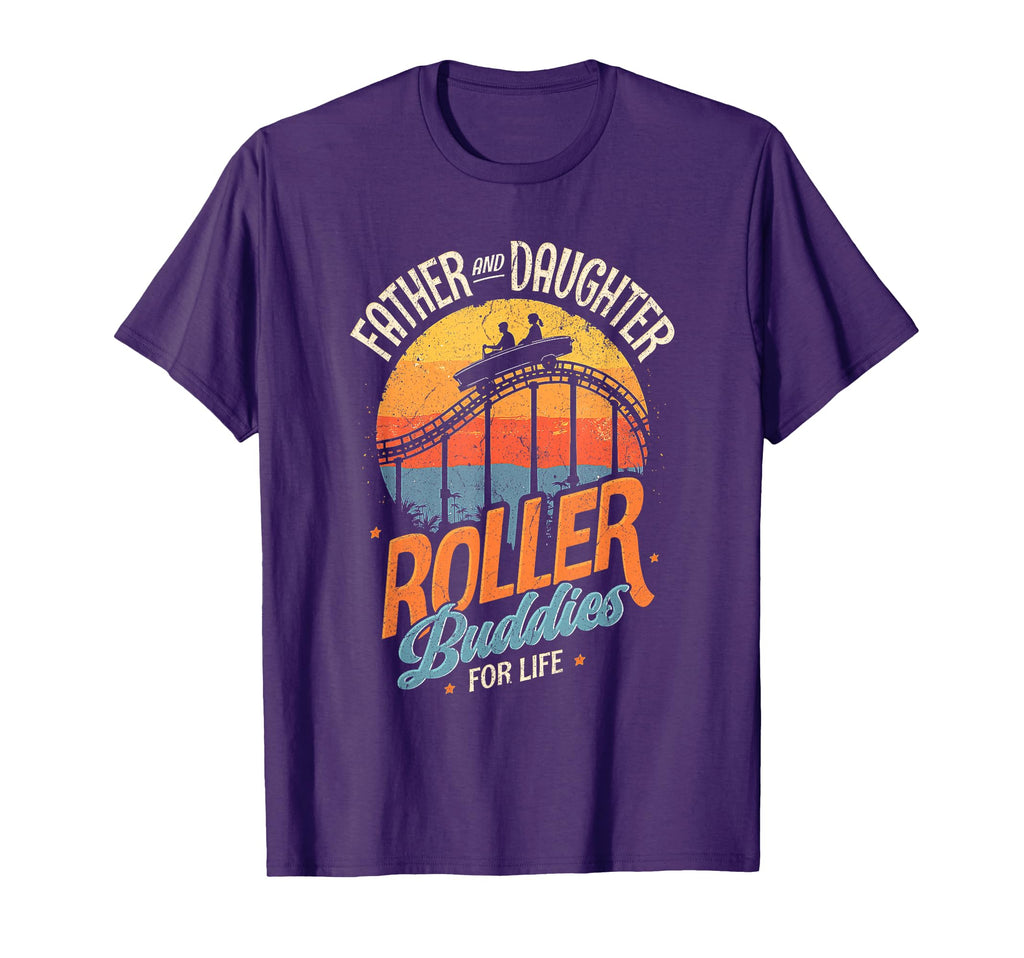 Roller Coaster Father Dad Daughter T-Shirt - Unique Graphic Men Women - T-Shirt, Sweatshirt, Hoodie