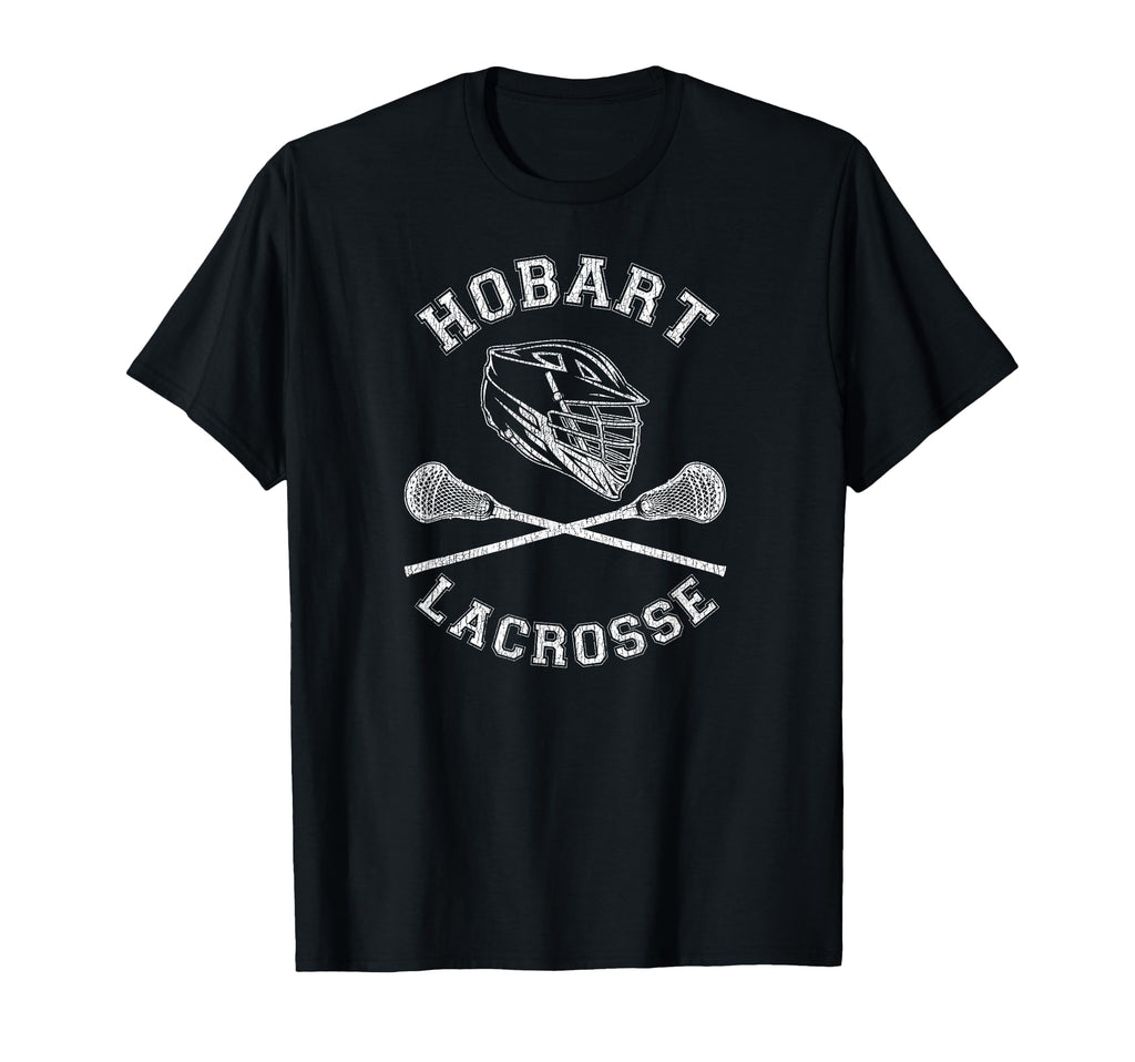 Hobart Lacrosse Distressed Lax T-Shirt - Novelty Apparel for Adults - T-Shirt, Sweatshirt, Hoodie