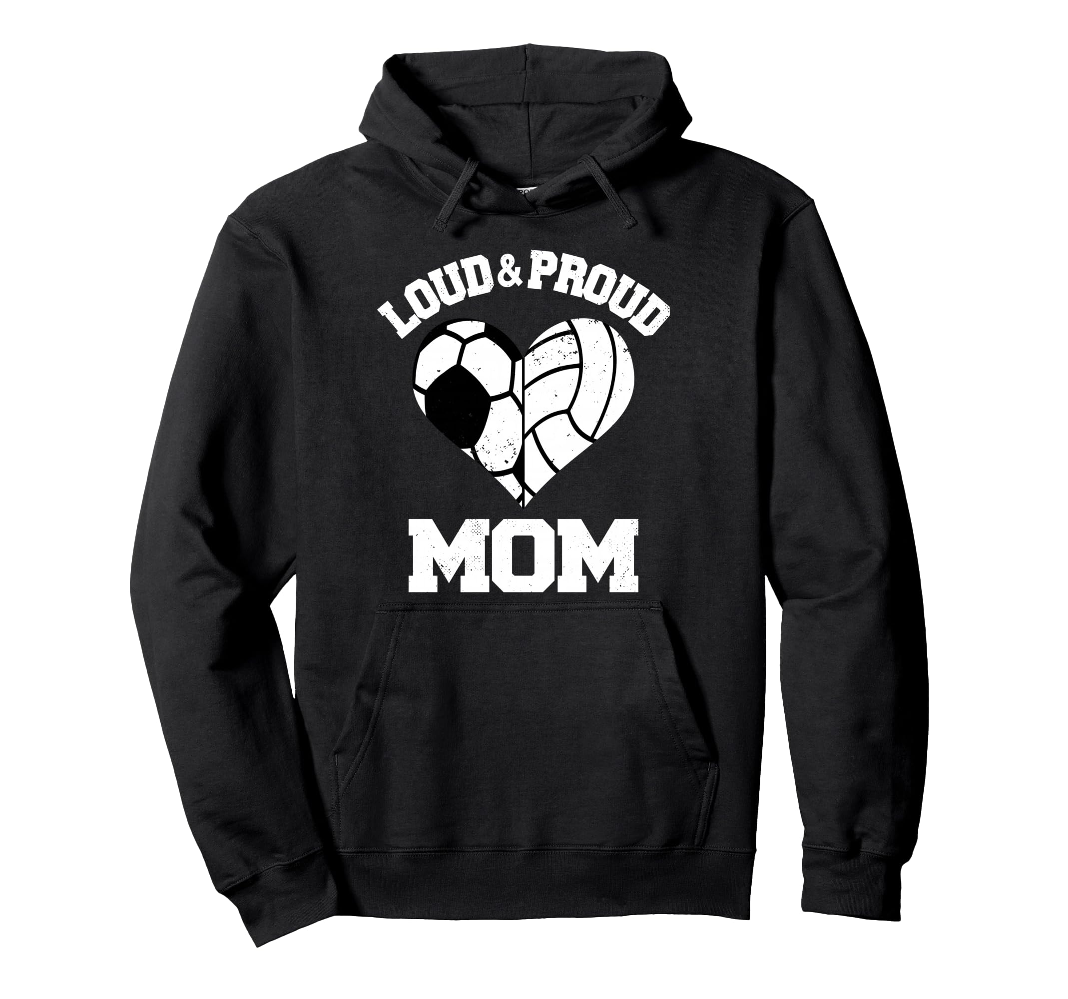Loud Proud Mom Soccer Volleyball Heart Hoodie - Custom Art Print Men Women - T-Shirt, Sweatshirt, Hoodie