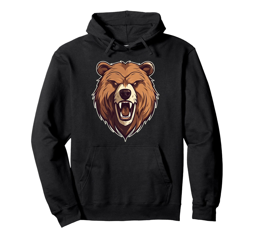 Bear Brown Head Bear Motif Bear Team Or Hoodie - Graphic Print for Adults - T-Shirt, Sweatshirt, Hoodie