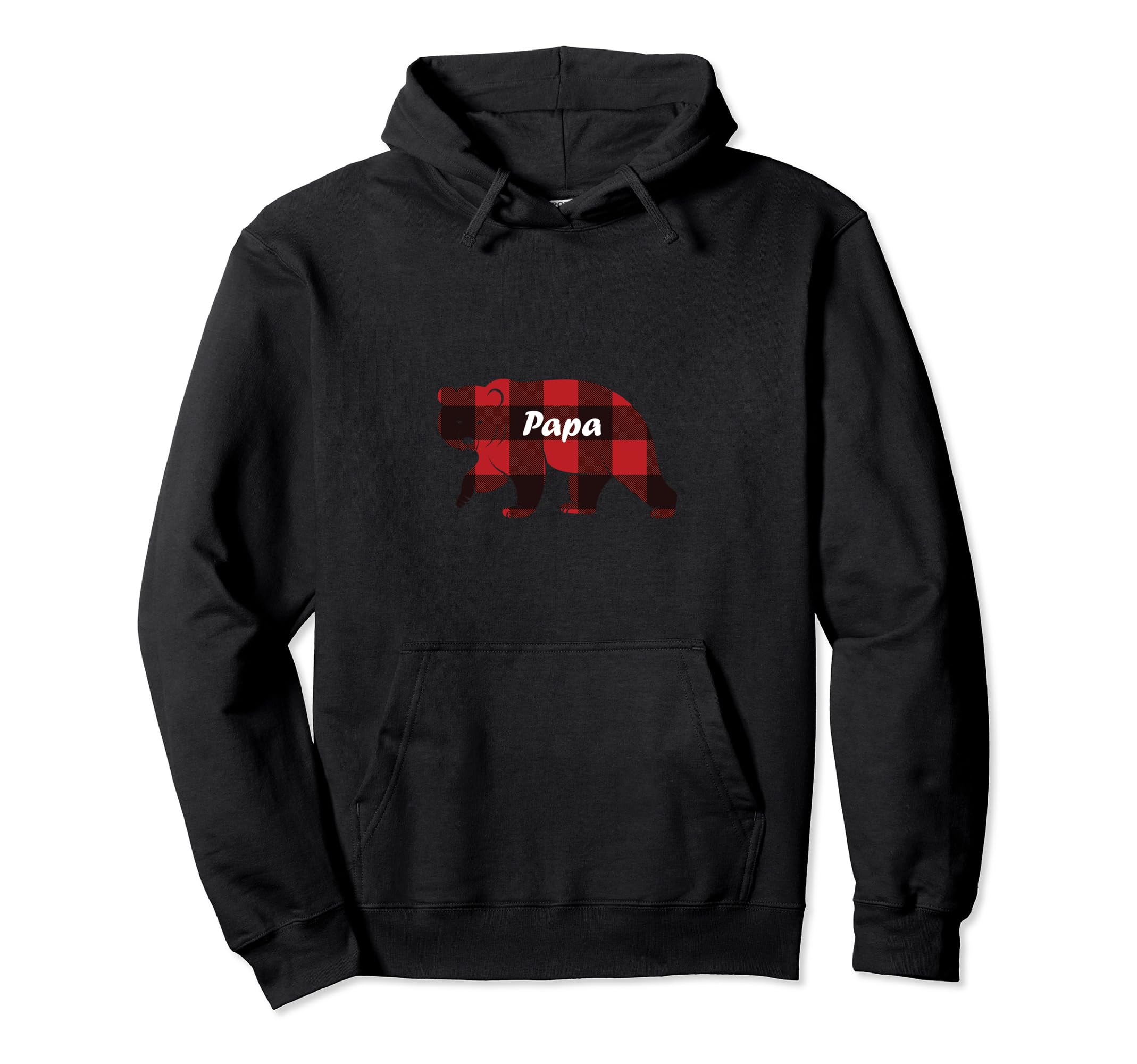 Papa Bear Plaid Hoodie - Novelty Apparel Unisex - T-Shirt, Sweatshirt, Hoodie