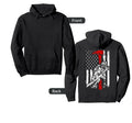 Firefighter Red Axe Distressed Fireman Hoodie - Minimalist Print Unisex - T-Shirt, Sweatshirt, Hoodie