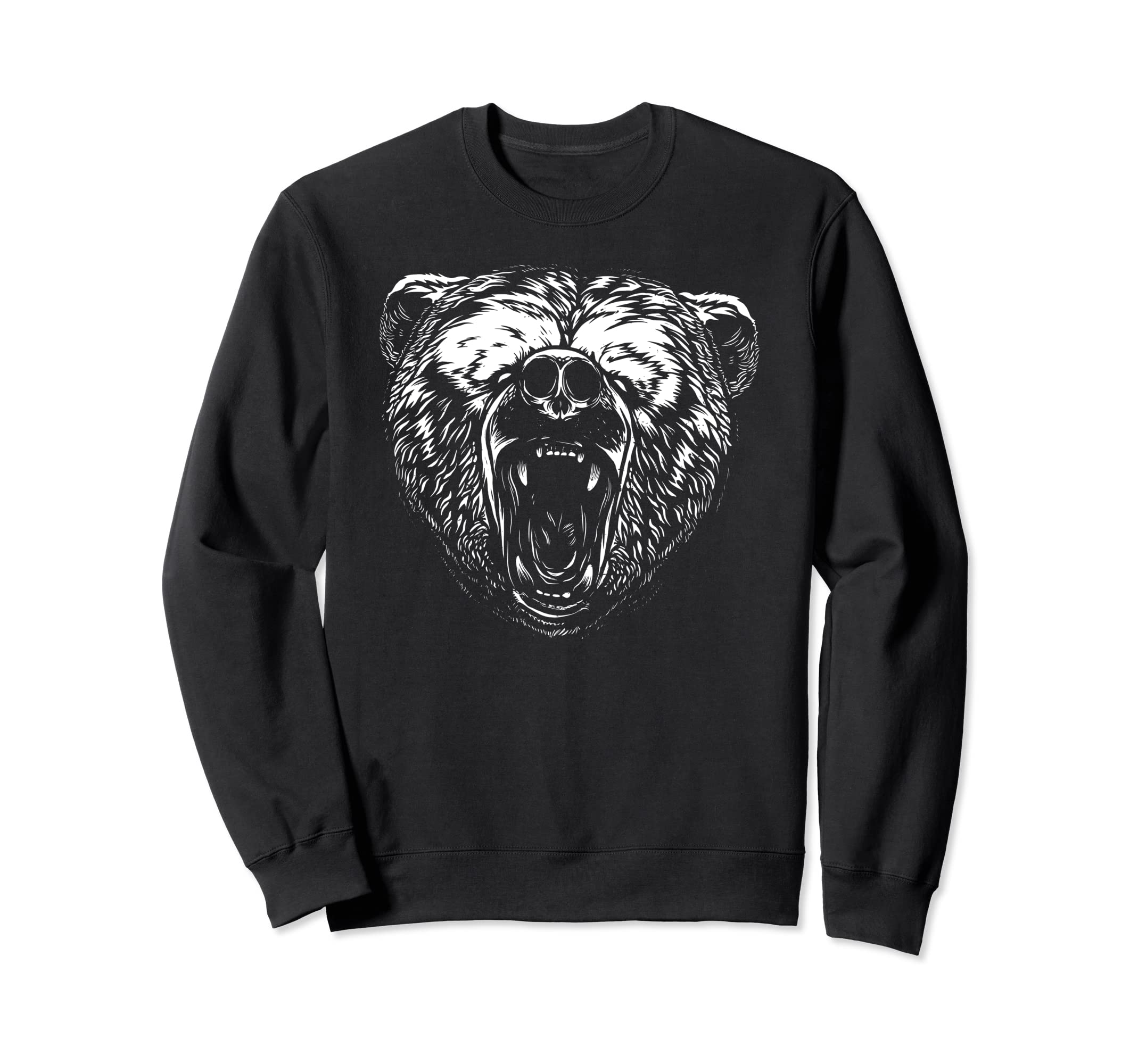 Bear Brown Head Bear Motif Bear Sweatshirt - Trendy Graphic for Adults - T-Shirt, Sweatshirt, Hoodie